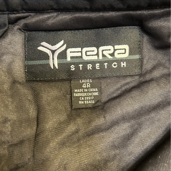 FERA Womens Warm Ski Pants 4R Black Stretch Nylon Zip Lined Boot Cut Snowboard - Picture 6 of 8